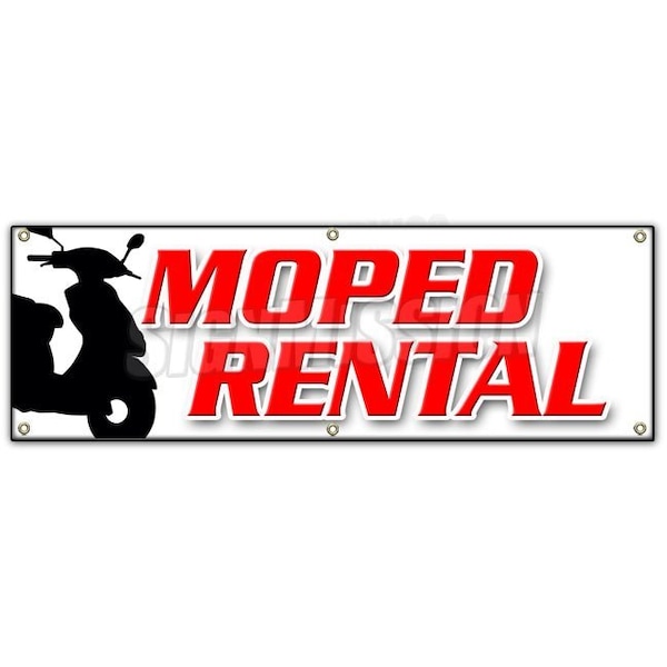 Signmission MOPED RENTAL BANNER SIGN scooters bikes rent carts kayak motorbike B-72 Moped Rental - main